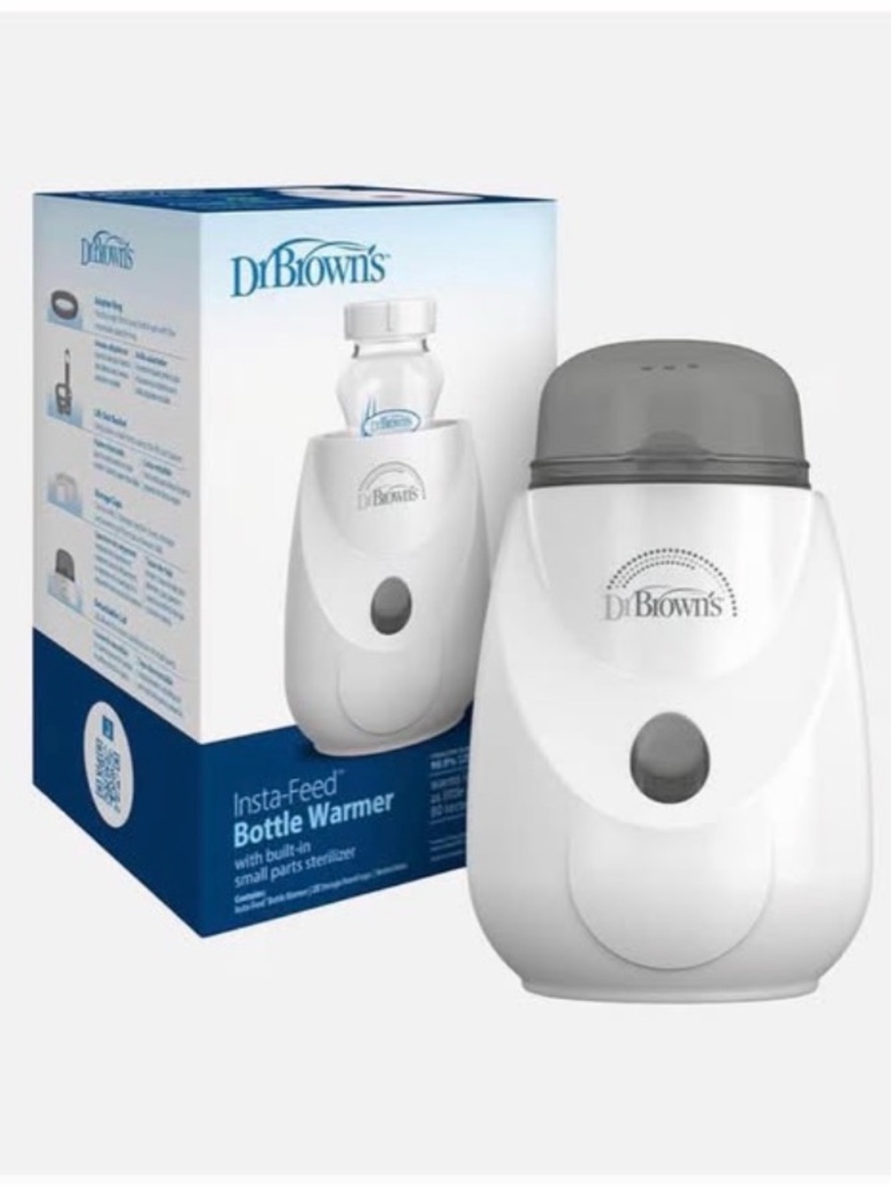 Dr. Brown’s Insta-Feed Bottle Warmer - White with Gray Cap